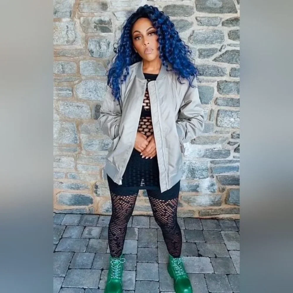 Miz Catching Flights: Olive Poncho Bomber - Picture 14 of 17